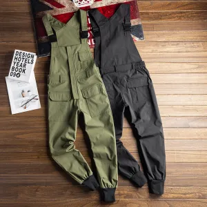 American Vintage Loose Army Green Beam Feet Jogger Streetwear Overalls