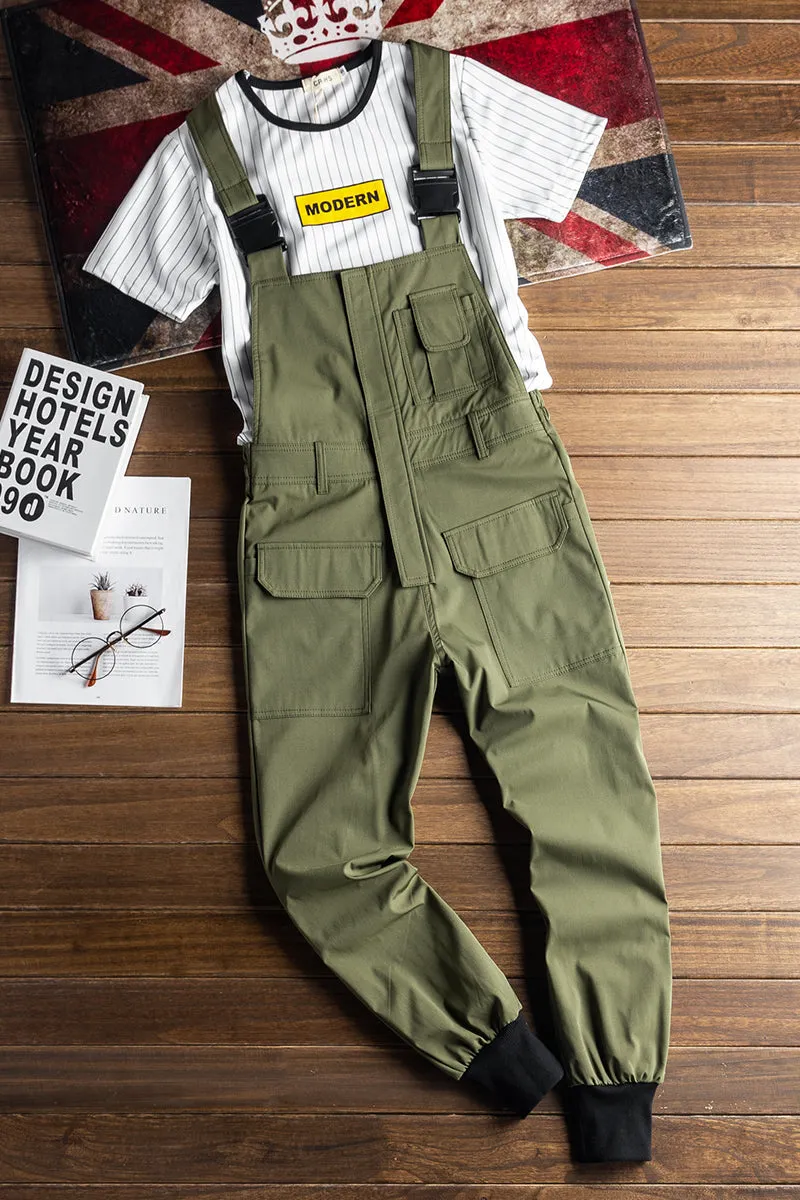 American Vintage Loose Army Green Beam Feet Jogger Streetwear Overalls