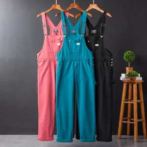 American Vintage Streetwear Loose Bib Overalls Suspender Pants