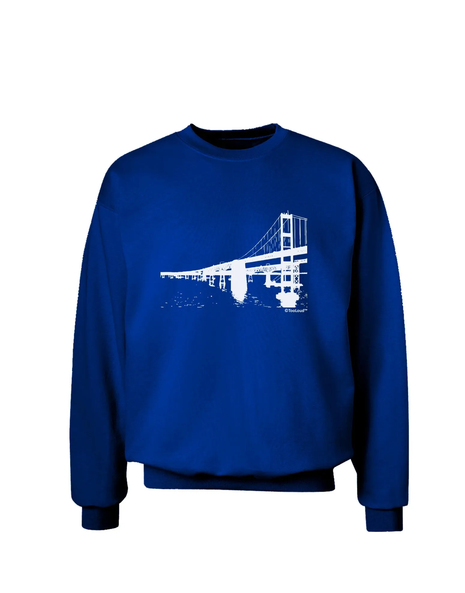 Bay Bridge Cutout Design Adult Dark Sweatshirt by TooLoud