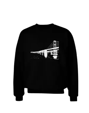 Bay Bridge Cutout Design Adult Dark Sweatshirt by TooLoud