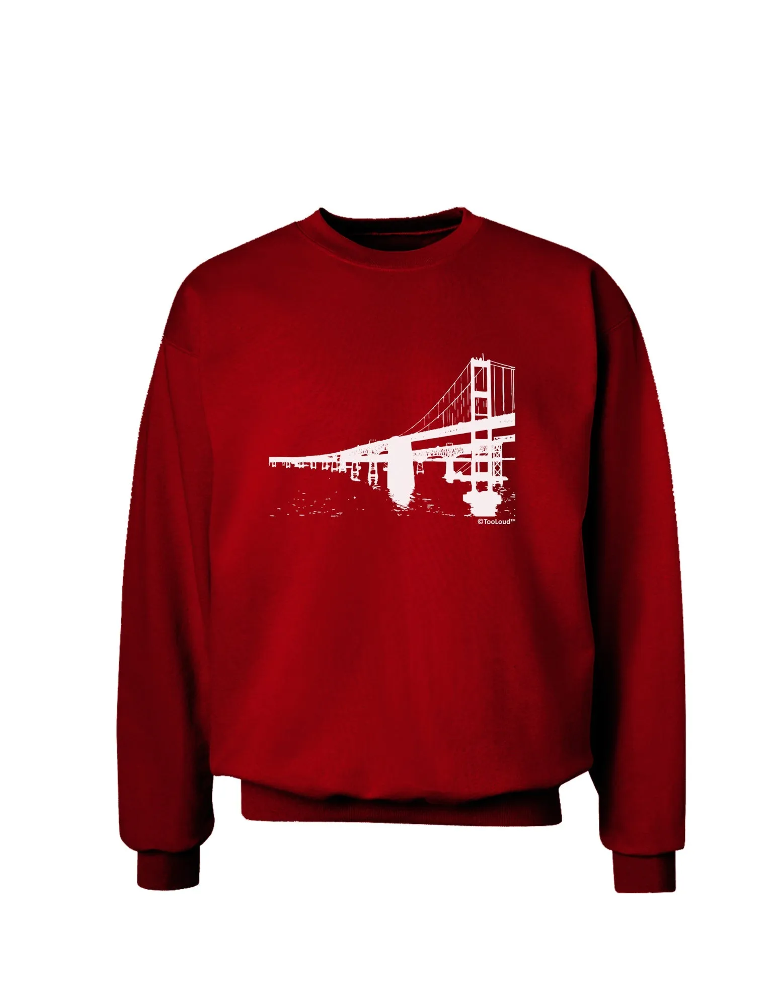 Bay Bridge Cutout Design Adult Dark Sweatshirt by TooLoud