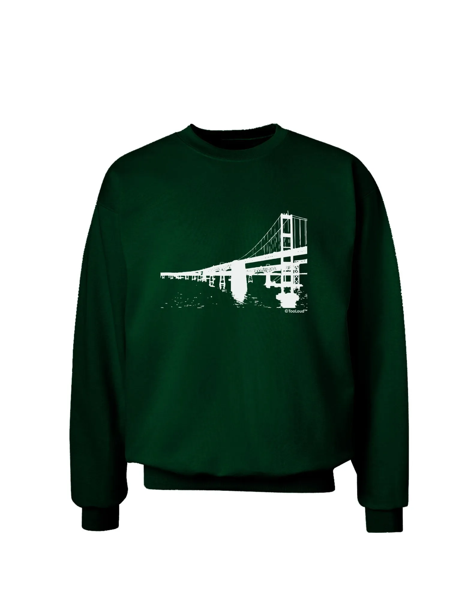 Bay Bridge Cutout Design Adult Dark Sweatshirt by TooLoud