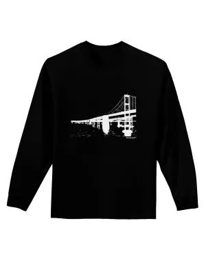 Bay Bridge Cutout Design Adult Long Sleeve Dark T-Shirt by TooLoud