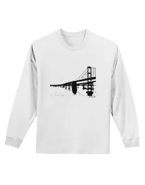 Bay Bridge Cutout Design Adult Long Sleeve Shirt by TooLoud
