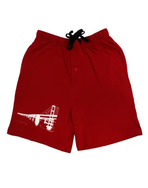 Bay Bridge Cutout Design Adult Lounge Shorts - Red or Black by TooLoud