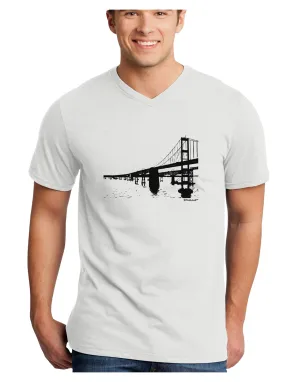 Bay Bridge Cutout Design Adult V-Neck T-shirt by TooLoud