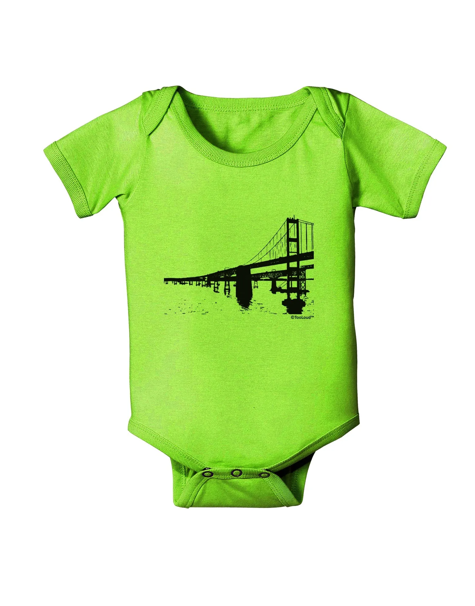Bay Bridge Cutout Design Baby Romper Bodysuit by TooLoud