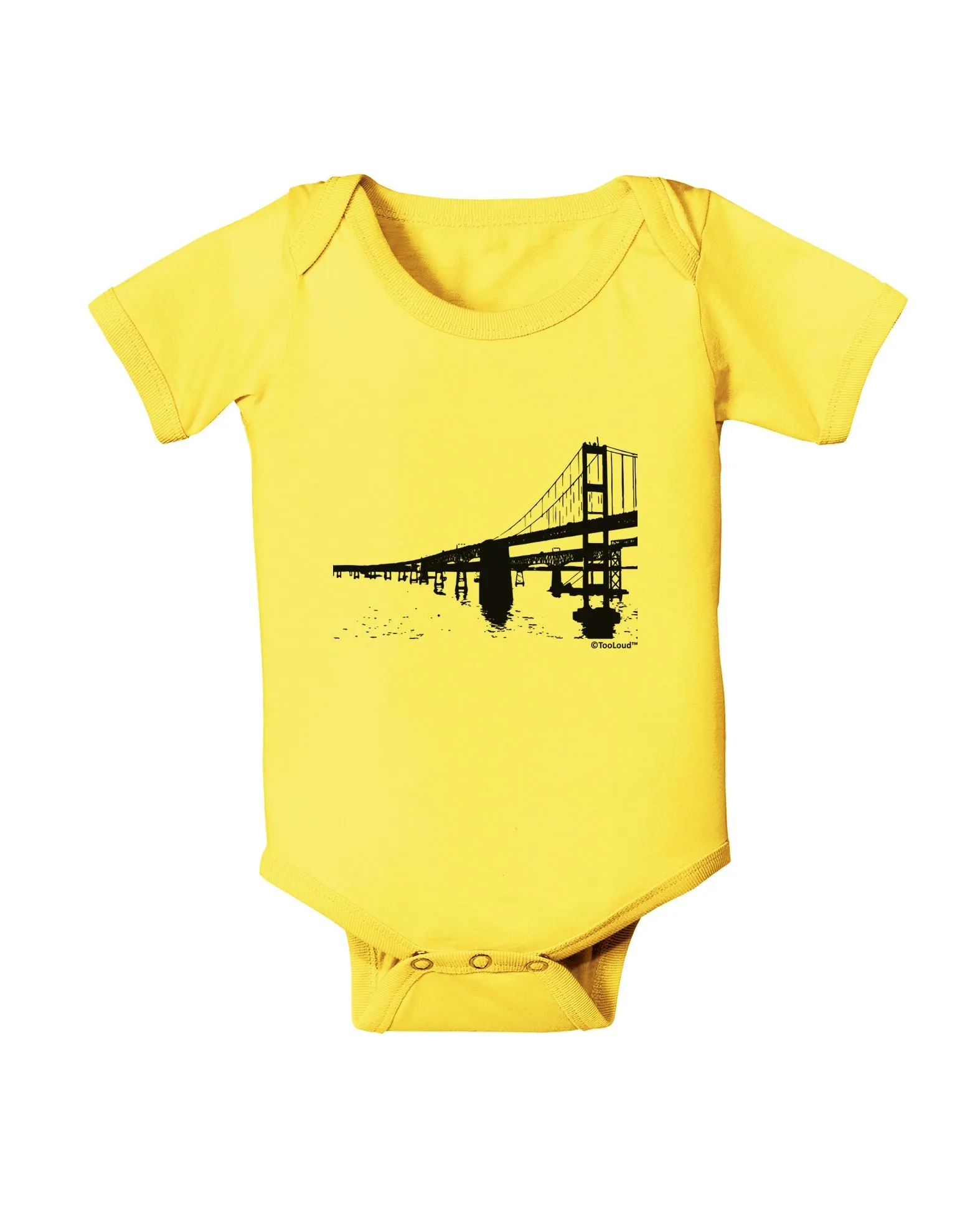 Bay Bridge Cutout Design Baby Romper Bodysuit by TooLoud