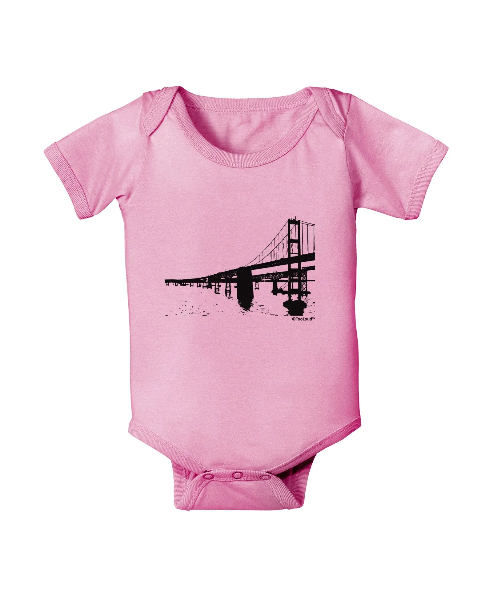 Bay Bridge Cutout Design Baby Romper Bodysuit by TooLoud