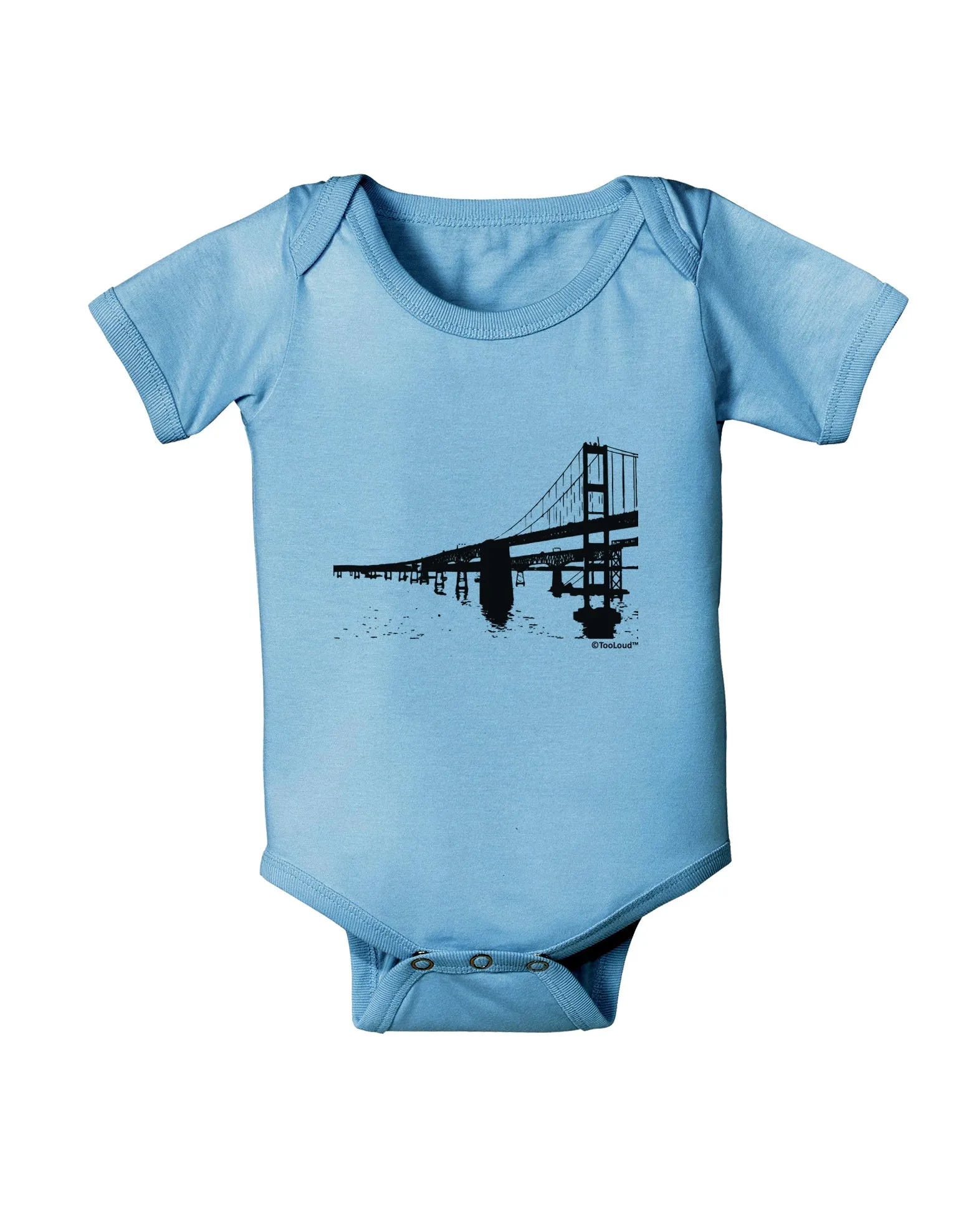 Bay Bridge Cutout Design Baby Romper Bodysuit by TooLoud