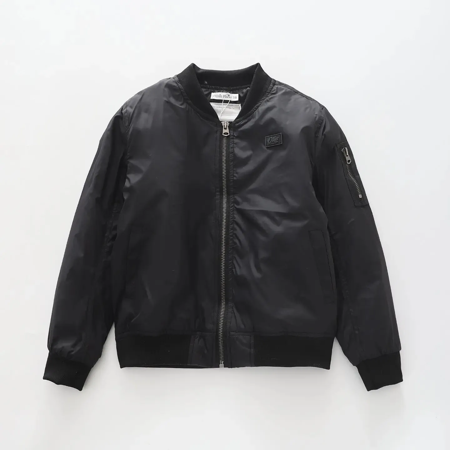 Black, Boys Bomber Jacket