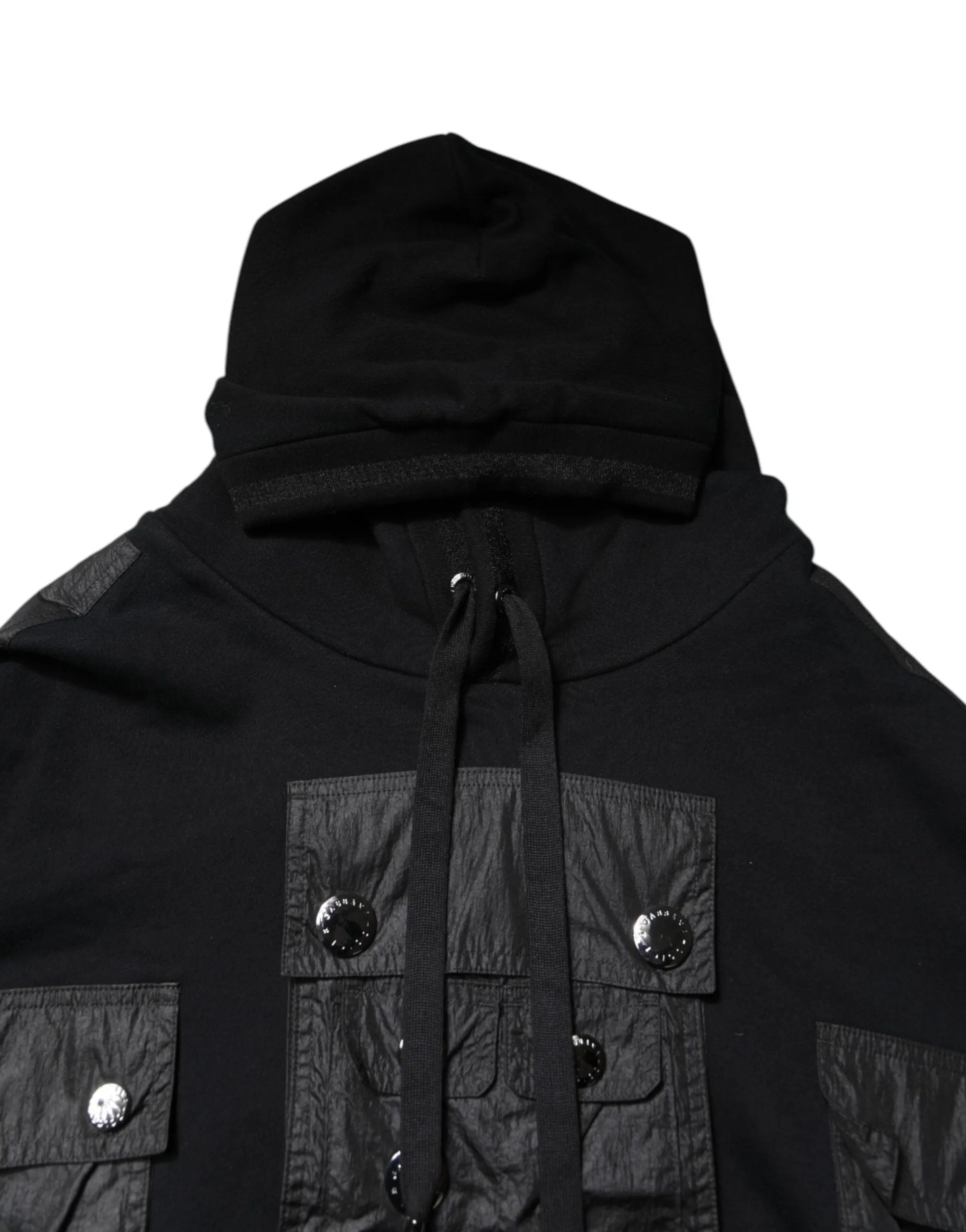 Black Cotton Hooded Sweatshirt Sweater