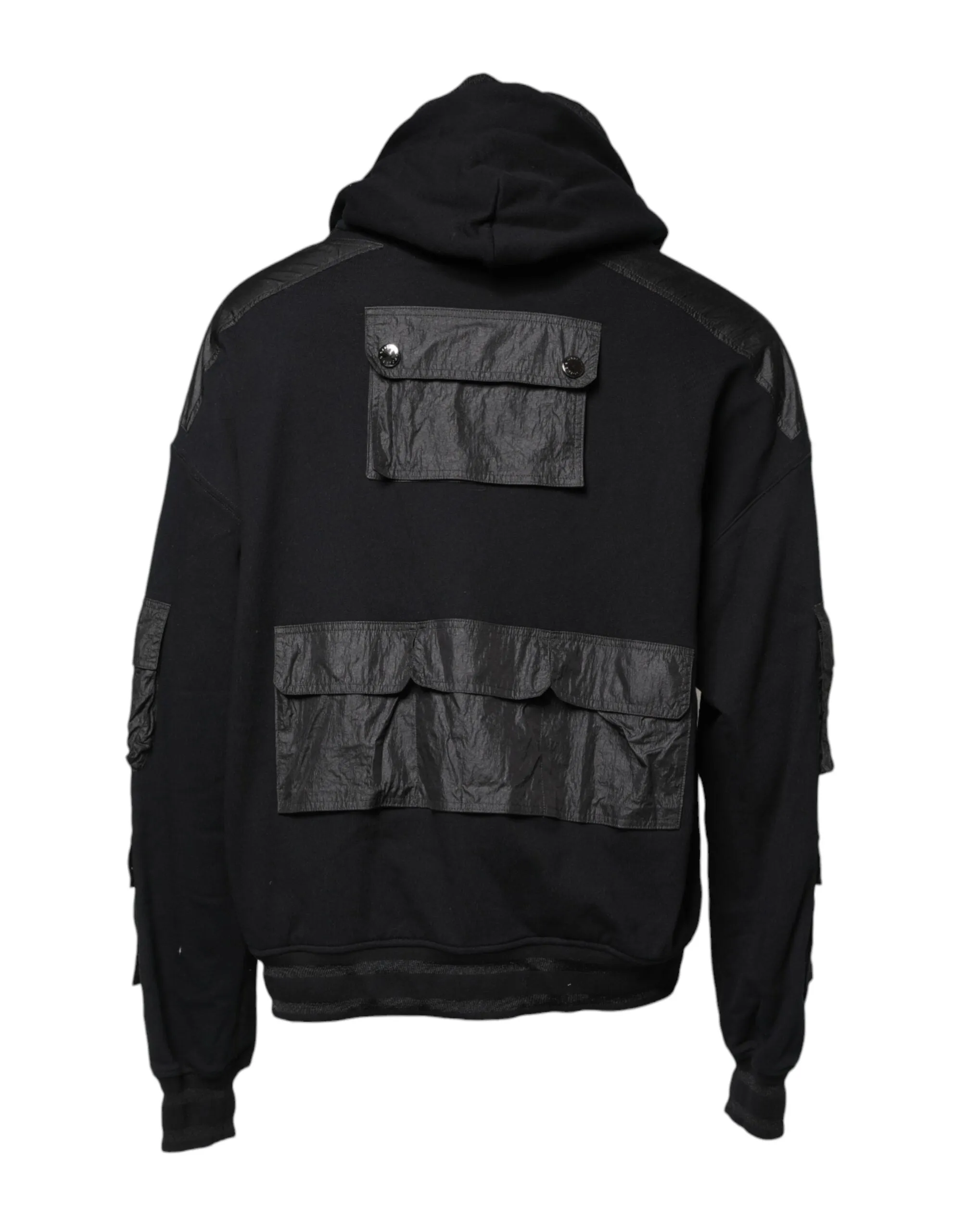 Black Cotton Hooded Sweatshirt Sweater