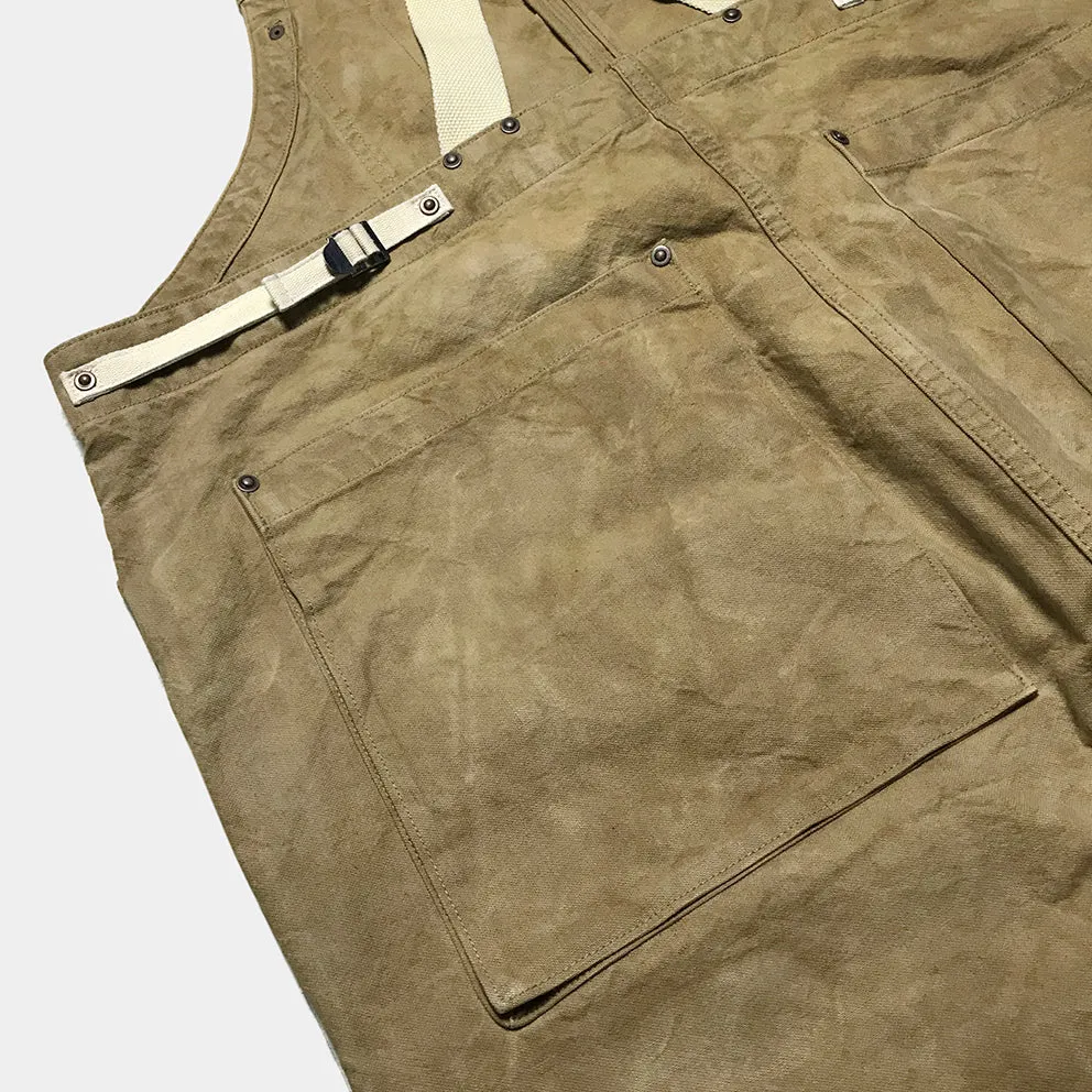BZEN M.1099 DECKS-9P UNISEX REGULAR FIT 9 POCKET USN INSPIRED CANVAS VEGGIE DYED OVERALL-12oz-E0 ANTIQUE BRONZE