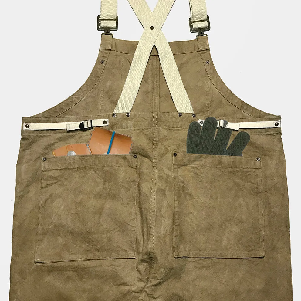 BZEN M.1099 DECKS-9P UNISEX REGULAR FIT 9 POCKET USN INSPIRED CANVAS VEGGIE DYED OVERALL-12oz-E0 ANTIQUE BRONZE