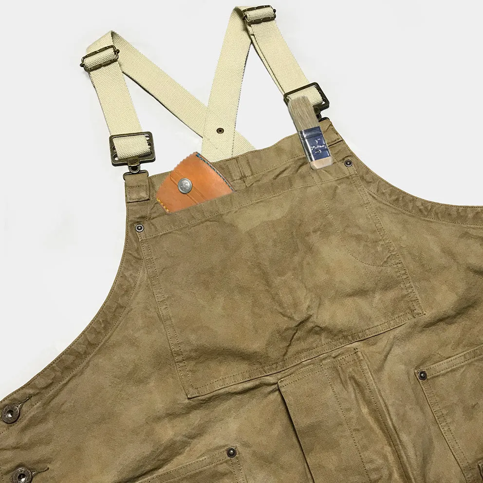 BZEN M.1099 DECKS-9P UNISEX REGULAR FIT 9 POCKET USN INSPIRED CANVAS VEGGIE DYED OVERALL-12oz-E0 ANTIQUE BRONZE