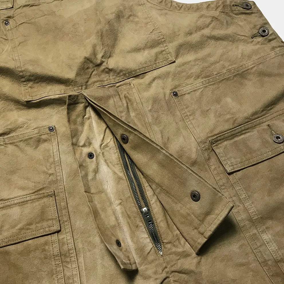 BZEN M.1099 DECKS-9P UNISEX REGULAR FIT 9 POCKET USN INSPIRED CANVAS VEGGIE DYED OVERALL-12oz-E0 ANTIQUE BRONZE