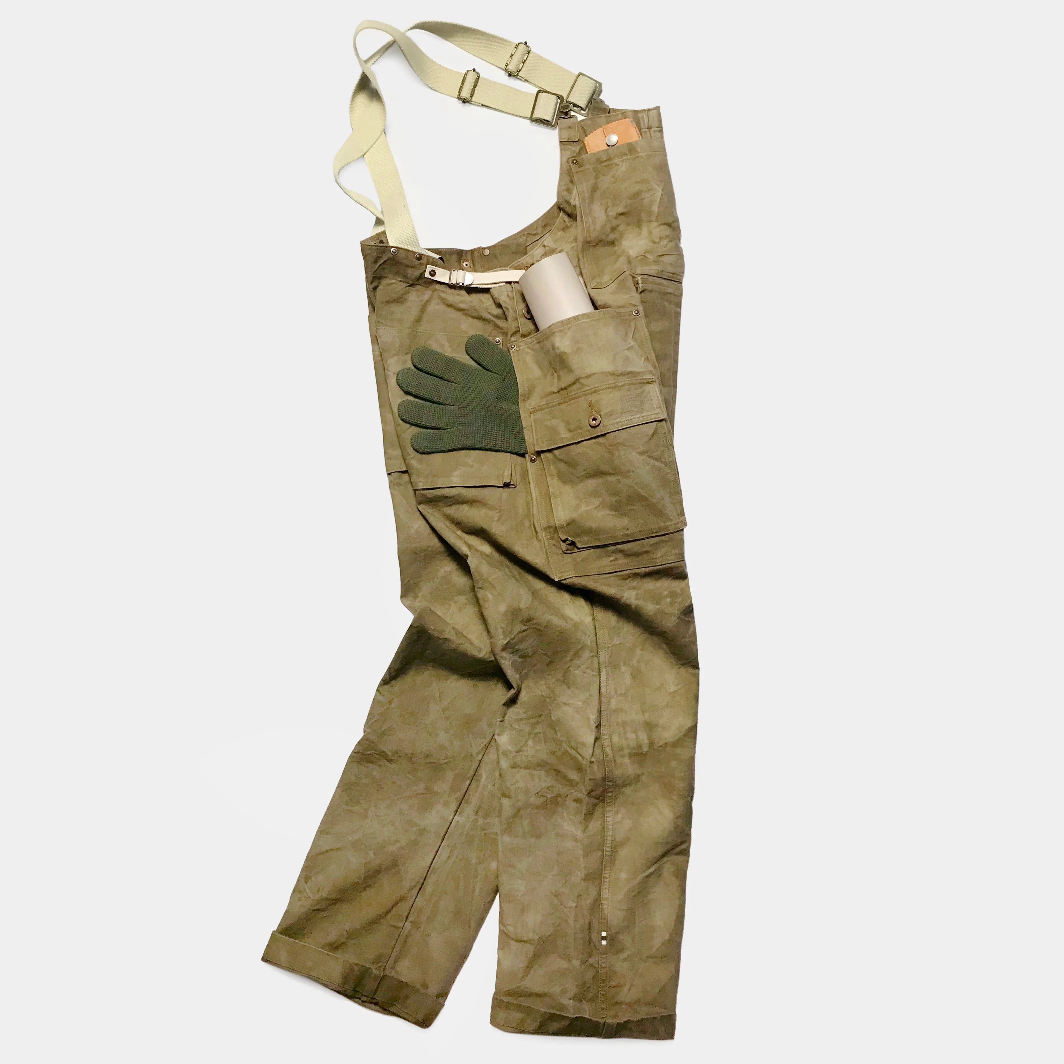 BZEN M.1099 DECKS-9P UNISEX REGULAR FIT 9 POCKET USN INSPIRED CANVAS VEGGIE DYED OVERALL-12oz-E0 ANTIQUE BRONZE