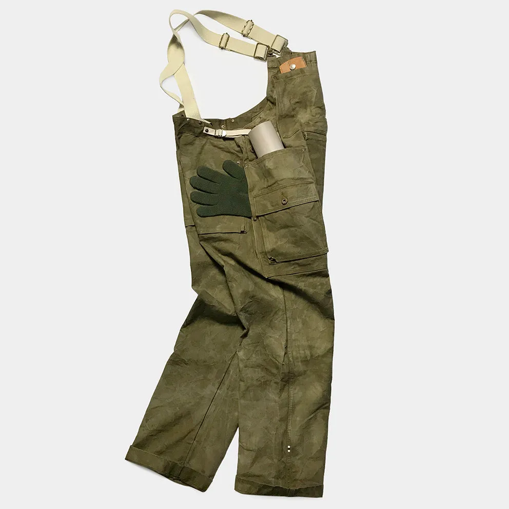 BZEN M.1099 DECKS-9P UNISEX REGULAR FIT 9 POCKET USN INSPIRED CANVAS VEGGIE DYED OVERALL-12oz-E0 MOSS GREEN