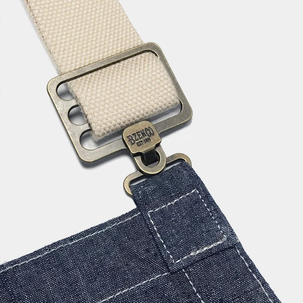BZEN M.1099 DECKS-9P UNISEX REGULAR FIT 9 POCKET USN INSPIRED DENIM OVERALLS-10oz-E0 INDIGO