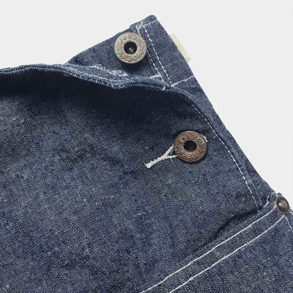 BZEN M.1099 DECKS-9P UNISEX REGULAR FIT 9 POCKET USN INSPIRED DENIM OVERALLS-10oz-E0 INDIGO