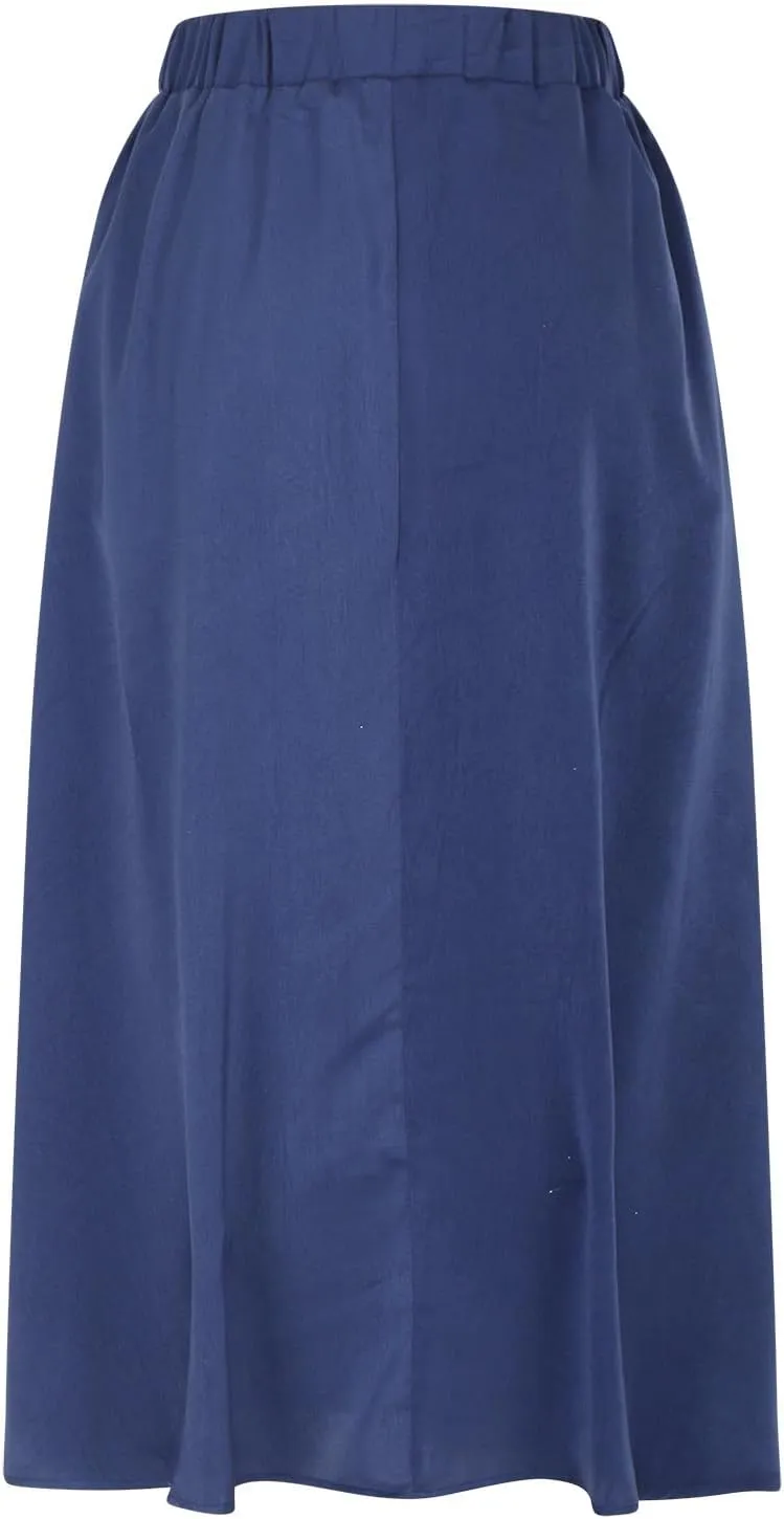 Fall Skirts for Women Elegant Polka Dot Swing Skirts Elastic High Waist Ruffle Pleated Skirt Trendy Plain Skirts
