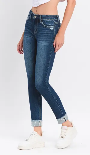 Mid Rise Cuffed Skinny Jean