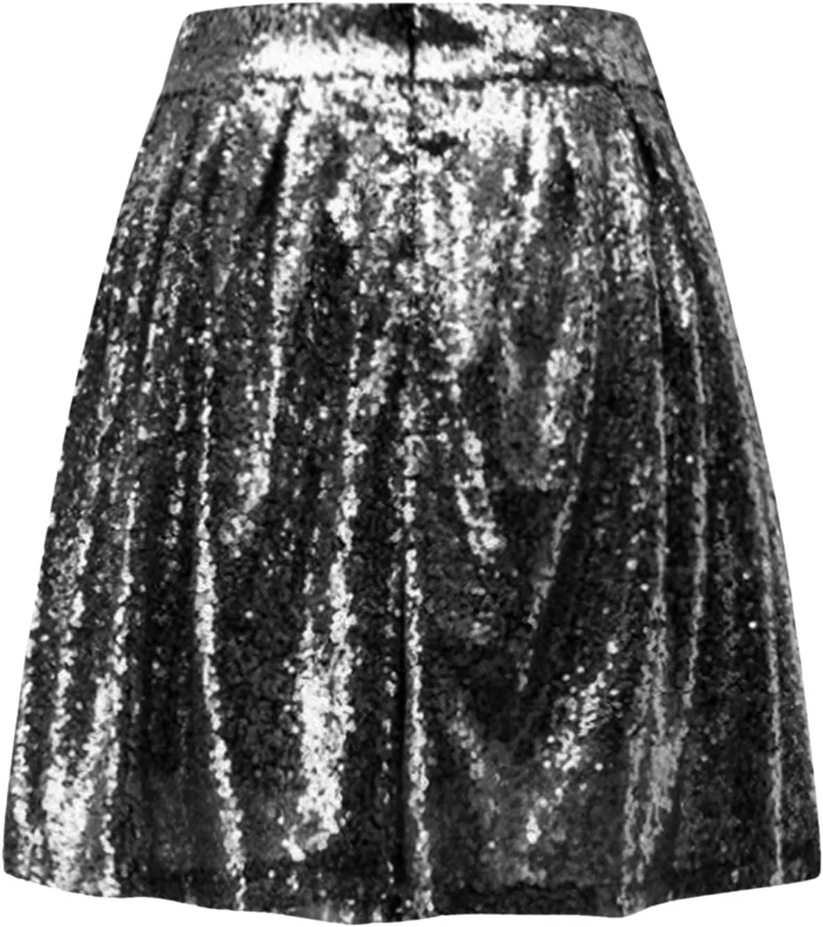 Sequin Skirts for Women High Waist Stretch Pleated Skirts Shiny Bodycon Mini Skirt Rave Party Sparkly Dance Short Skirt