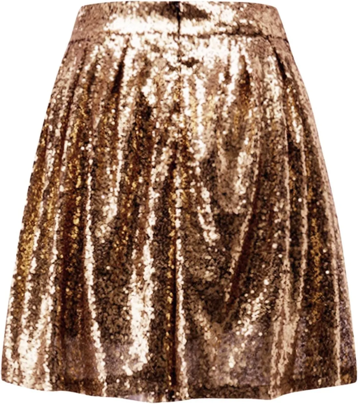 Sequin Skirts for Women High Waist Stretch Pleated Skirts Shiny Bodycon Mini Skirt Rave Party Sparkly Dance Short Skirt