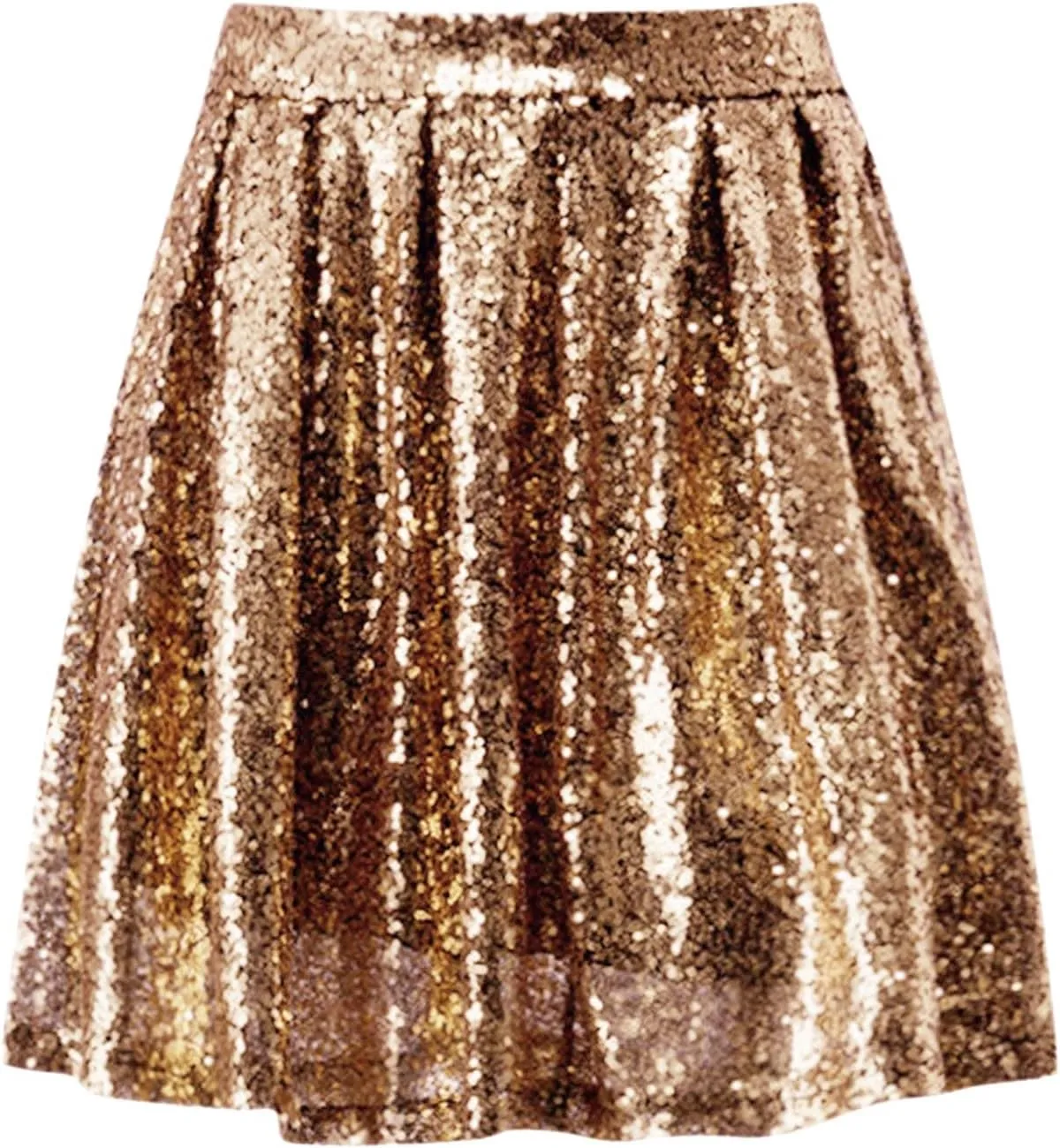 Sequin Skirts for Women High Waist Stretch Pleated Skirts Shiny Bodycon Mini Skirt Rave Party Sparkly Dance Short Skirt