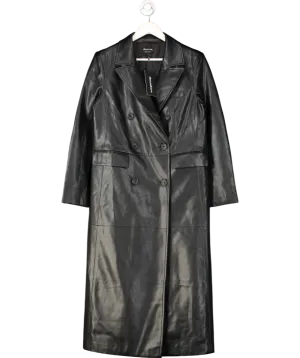 Threadbare Black Faux Leather Coat UK 10