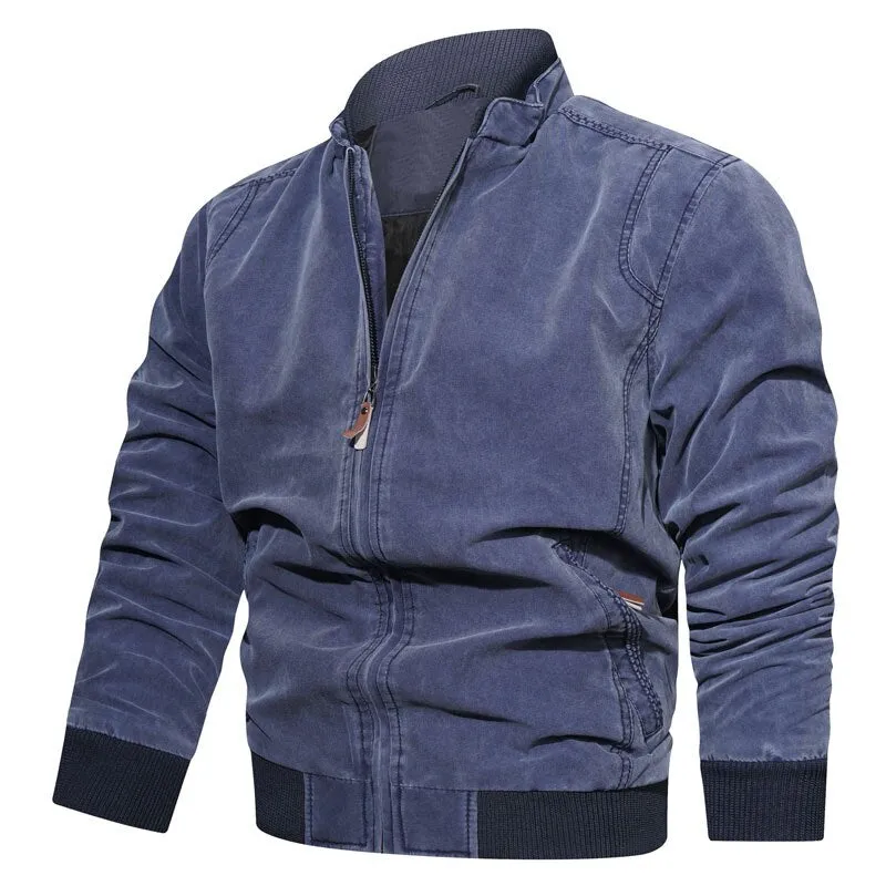 West Louis Mens Spring Casual Fleece Tactical Bomber Jacket