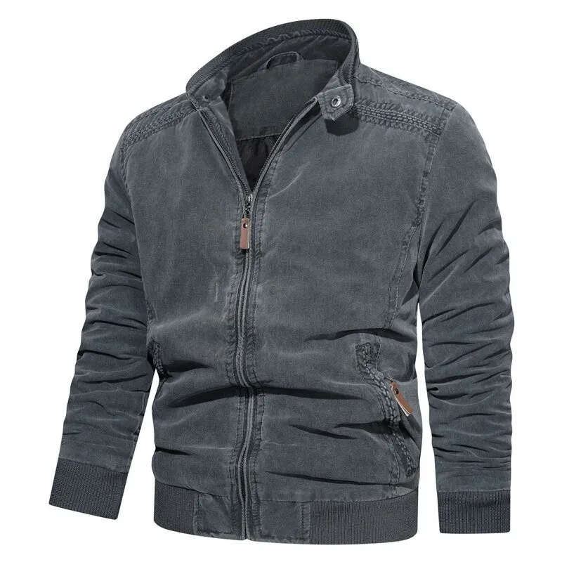 West Louis Mens Spring Casual Fleece Tactical Bomber Jacket
