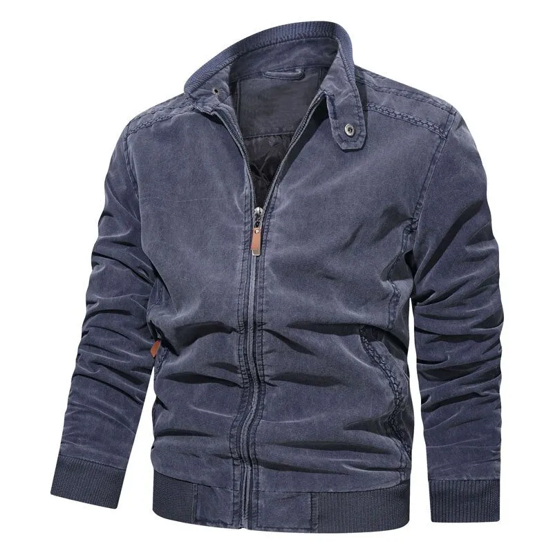 West Louis Mens Spring Casual Fleece Tactical Bomber Jacket