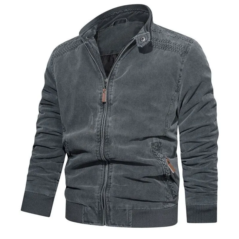 West Louis Mens Spring Casual Fleece Tactical Bomber Jacket