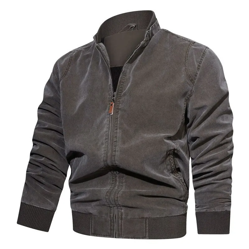 West Louis Mens Spring Casual Fleece Tactical Bomber Jacket