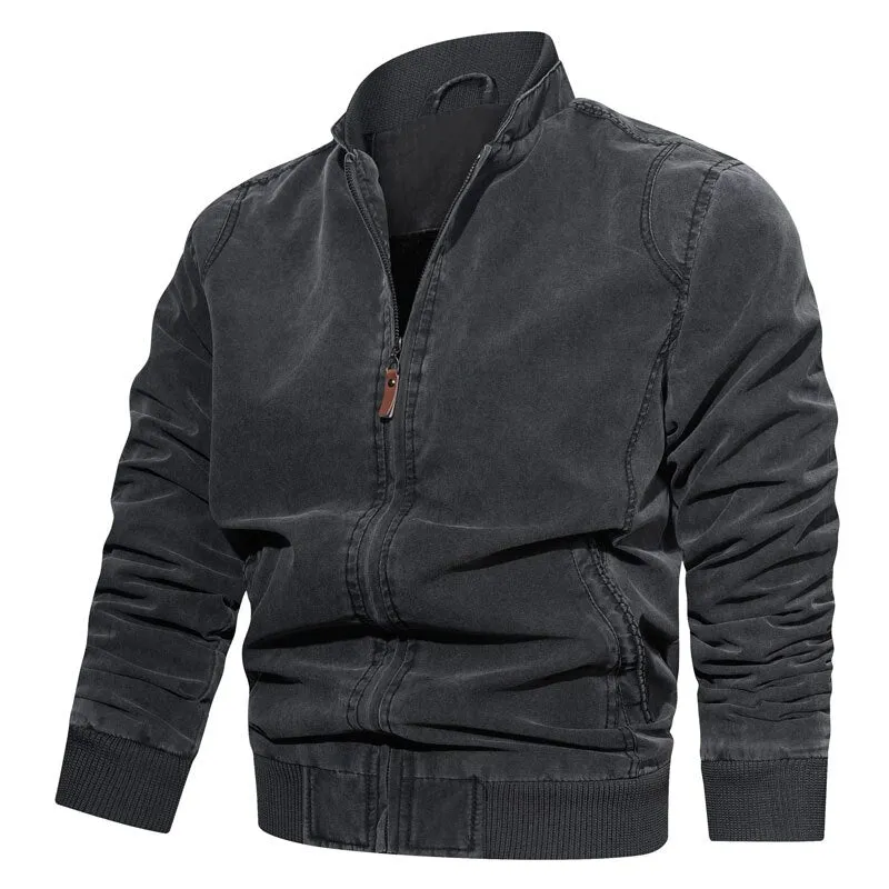 West Louis Mens Spring Casual Fleece Tactical Bomber Jacket