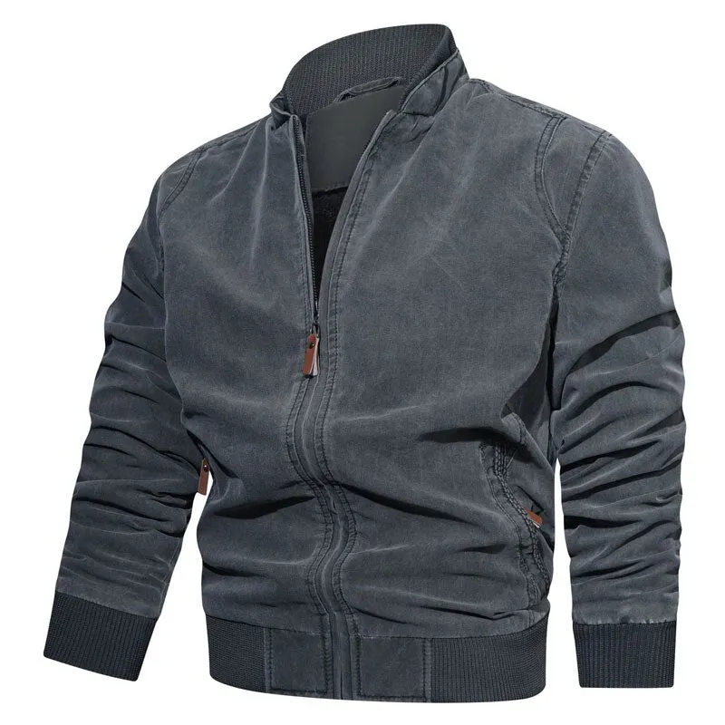 West Louis Mens Spring Casual Fleece Tactical Bomber Jacket