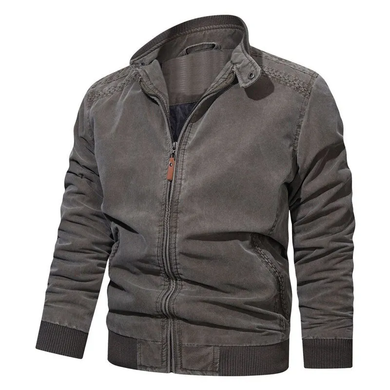 West Louis Mens Spring Casual Fleece Tactical Bomber Jacket