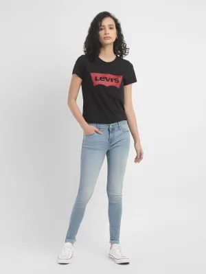 Women's 710 Blue Super Skinny Fit Mid Rise Jeans