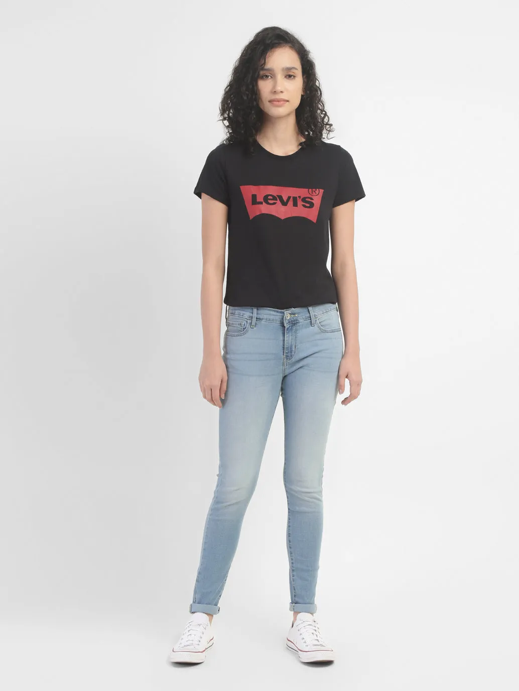 Women's 710 Blue Super Skinny Fit Mid Rise Jeans