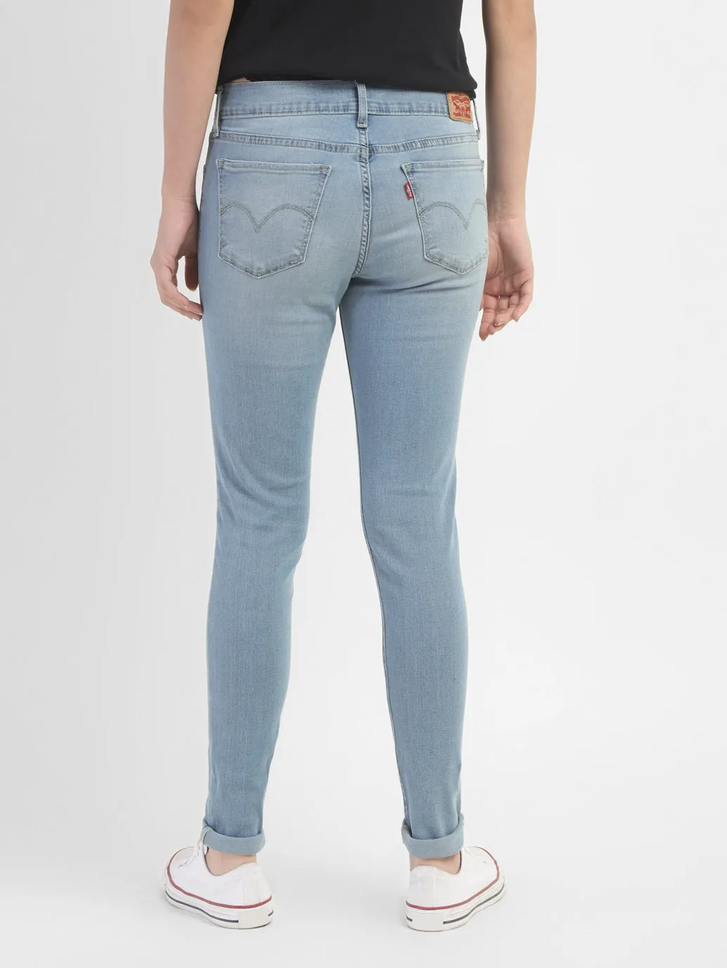 Women's 710 Blue Super Skinny Fit Mid Rise Jeans