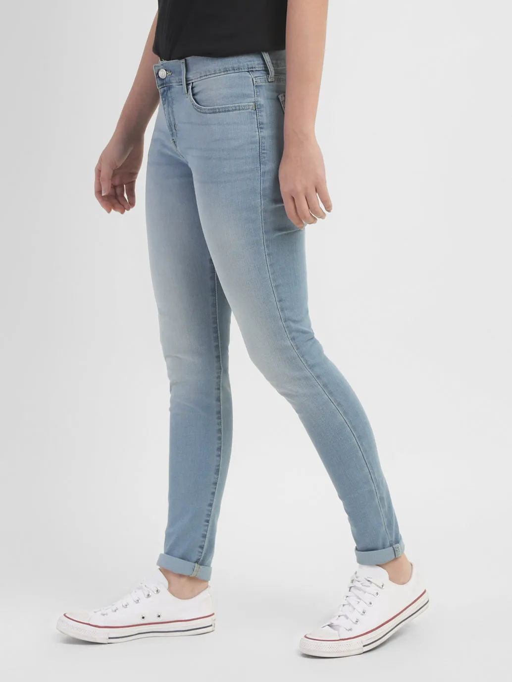 Women's 710 Blue Super Skinny Fit Mid Rise Jeans