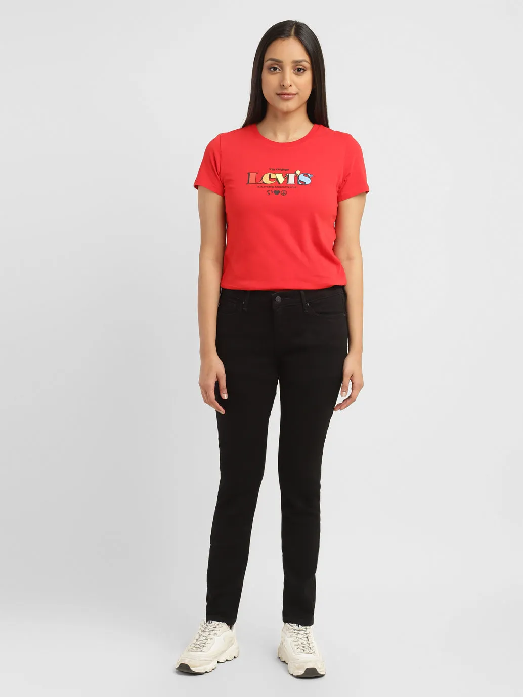 Women's 711 Black Skinny Fit Mid Rise Jeans