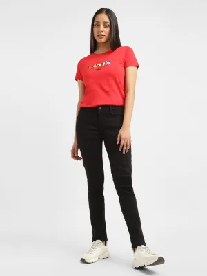 Women's 711 Black Skinny Fit Mid Rise Jeans