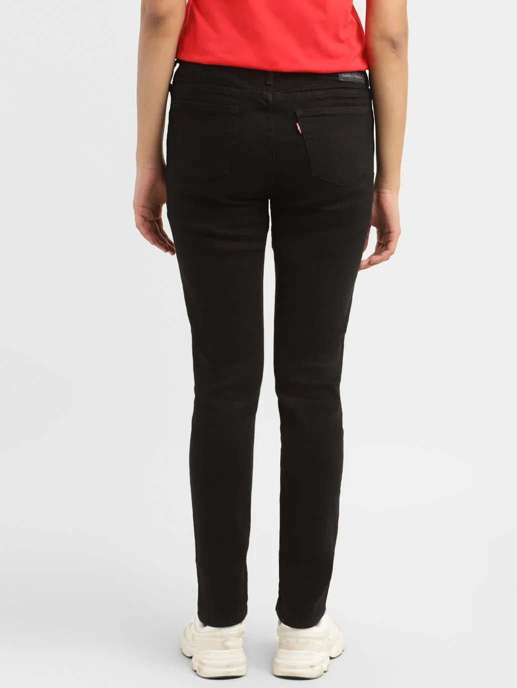 Women's 711 Black Skinny Fit Mid Rise Jeans