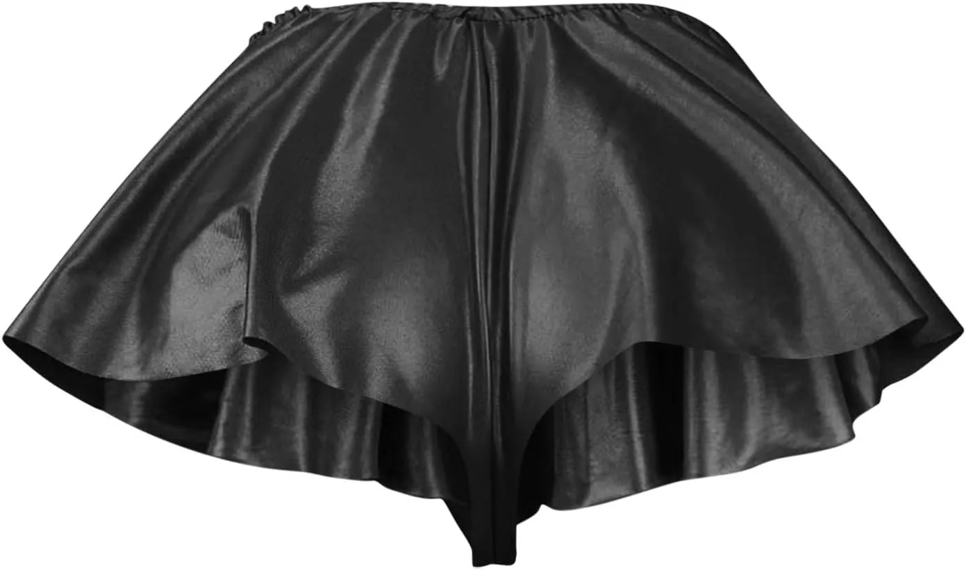 Women's Faux Leather Skirts Pleated Mini Skirts Low Waist Party Skirt Trendy Nightclub Skirt A Line Summer Skirts