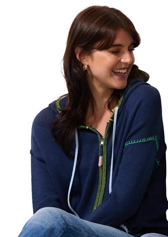 Zip Front Hooded Sweater